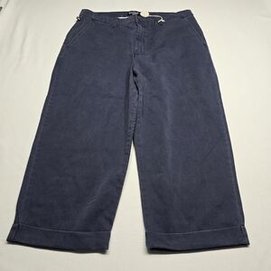 Vintage Polo Jeans Co Ralph Lauren Cropped Cuffed Trouser Pants Navy Blue 12